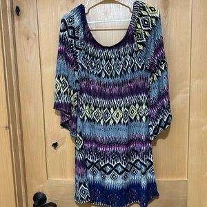 Multicolor Geometric Pattern Women's Top